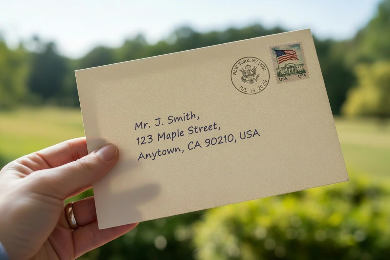 An envelope with an incorrect mailing address